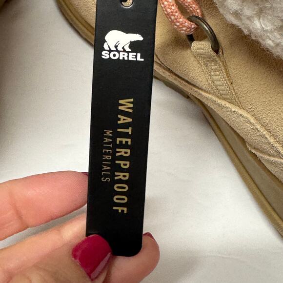 Sorel Womens Evie Cozy Ankle Lace Wedge Bootie Ceramic Paradox Waterproof Size 9 - Picture 7 of 8